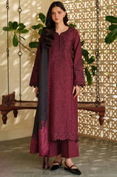 Meline By Farasha Unstitched 3 Piece Premium Viscose Suit-01-Sable Bloom
