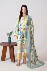 Ahlam By Safa Textile Printed Lemon 3pc suit
