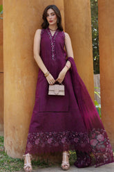 Noor By Saadia Asad Unstitched 3 Piece Eid Luxury Laserkari Suit-02-A