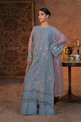 Lamisah Zebaish by Lavish Unstitched 3 Piece Luxury Chiffon Suit-02-Aegean