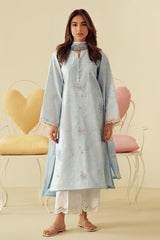 Daffodils By Seran Unstitched 2 Piece Lawn Suit-02-Skylar