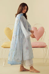 Daffodils By Seran Unstitched 2 Piece Lawn Suit-02-Skylar