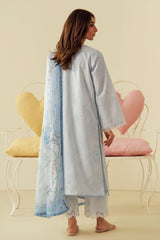 Daffodils By Seran Unstitched 2 Piece Lawn Suit-02-Skylar