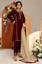 Makhmal By Zaaviay Stitched Shadab (Three Piece)