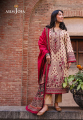 Asim Jofa Festive Edit '25 Ajubf-55 Digital Printed Lawn 2 Pcs