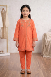 Aroob Stiched 3 Piece Summer Suit-D-0271-ORANGE