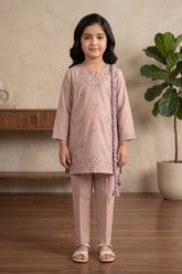 Aroob Stiched 3 Piece Summer Suit-D-0274-BEIGE