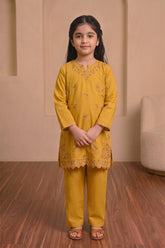 Aroob Stiched 3 Piece Summer Suit-D-0274-MUSTARD