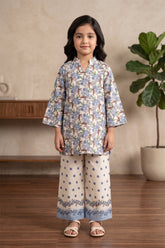 Aroob Stiched 2 Piece Summer Suit-D-0279-BLUE