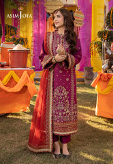 Asim Jofa Dastaan Ajda-27 Embroidered Lawn Silk 3 Pcs