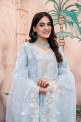 Dressline Al Umer Textile New Stitched Fancy Emb Chikankari Lawn Fancy Emb Organza Dupatta Collection
