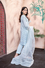 Dressline Al Umer Textile New Stitched Fancy Emb Chikankari Lawn Fancy Emb Organza Dupatta Collection