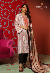 Asim Jofa Tara Sitara Ajtm-09 - 2 Pcs Printed Georgette Silk 2 Pcs