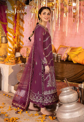 Asim Jofa Dastaan Ajda-18 Embroidered Lawn Silk 3 Pcs