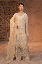 Lamisah Zebaish by Lavish Unstitched 3 Piece Luxury Chiffon Suit-03-Beige