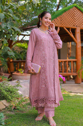 Aks By Guzel Stitched 3 Piece Festive Formals Chiffon Suit-03-Heer