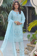 Kahani By Guzel Stitched 3 Piece Festive Formals Organza Suit-03-Qissa