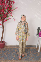 Suntex Stitched 3 Piece Lawn Kids Suit- Fawn - SHIRT - PRINTED