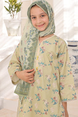 Suntex Stitched 3 Piece Kids Lawn Suit-SH-2661-Pistachio