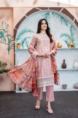 Dressline L Umer Textile New Stitched Fancy Emb Chikankari Lawn Fancy Printed Dupatta Collection