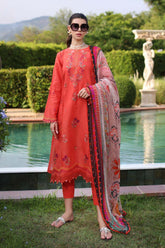 Eid Luxe Printkari By Noor Saadia Asad Unstitched 3 Piece Emb Lawn Suit-D-03