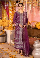 Asim Jofa Dastaan Ajda-18 Embroidered Lawn Silk 3 Pcs