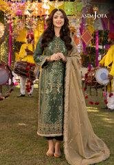 Asim Jofa Dastaan Ajda-26 Embroidered Lawn Silk 3 Pcs