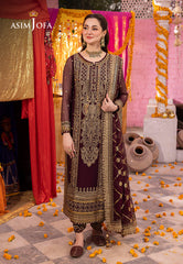 Asim Jofa Dastaan Pret Ajdap-21 Embroidered Chiffon Stitched 3 Pcs