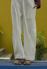 Deck Up Plain Trousers White