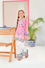 Dhaga Stitched 2 Piece Premium Cambric Kids Suit-Bloom