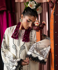 Print Therapy By Mazil Stitched Kaftan Suit-Snowdrop
