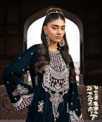 Makhmal By Mazil Stitched 2 Piece Formals Suit-Dove