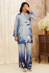 Hazel By Aizal Stitched Co Ords Slub Linen Winter Vol-02 Collection'2025-AHZL-04-Sky