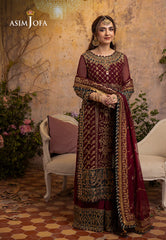 Asim Jofa Khwab-e-Naubahar Ajnb-09 Embroidered Chiffon 3 Pcs