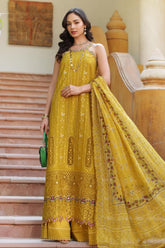 Noor By Saadia Asad Unstitched 3 Piece Eid Luxury Laserkari Suit-05-A