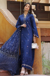 Noor By Saadia Asad Unstitched 3 Piece Eid Luxury Laserkari Suit-05-B
