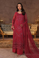 Lamisah Zebaish by Lavish Unstitched 3 Piece Luxury Chiffon Suit-05-Cerise