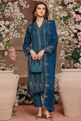 Hazel By Guzel Stitched 3 Piece Festive Formals with Clutch Suit-05-Serenity