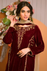 Makhmal By Zaaviay Stitched Shadab (Three Piece)