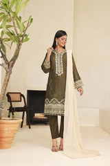 Dressline Meher Stitched 3 Piece Emb Self Lawn Jacquard Collection