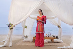 Whisper Wind By Feathers Unstitched 2 Piece Printed Lawn Suit-VERMILION-FT507