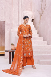 Dressline Cocktail UnStitched 3 Piece Premium Heavy Chikankari Cutwork Emb Bana Dora Digital Printed Lawn Collection