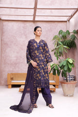 Dressline Cocktail UnStitched 3 Piece Premium Heavy Chikankari Cutwork Emb Bana Dora Digital Printed Lawn Collection