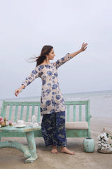 Whisper Wind By Feathers Unstitched 2 Piece Printed Lawn Suit-AQUIN-FT501