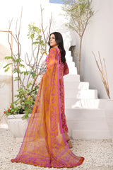 Feathers Unstitched 3 Piece Digital Printed Lawn Summer Suit-GERBERA-FT381