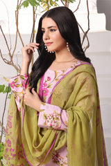 Feathers Unstitched 3 Piece Digital Printed Lawn Summer Suit-FLAMINGO-FT372