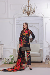 Midnight Murmurs By Feathers Lawn Suit-FIOREN-FT477