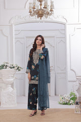 Midnight Murmurs By Feathers Lawn Suit-AVENOR-FT482