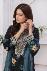 Midnight Murmurs By Feathers Lawn Suit-AVENOR-FT482