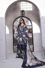 Dressline Pearl Unstitched Heavy Chikankari & Jall Emb Bana Dora Digital Lawn With Voil Dupatta & Cambric Trousers